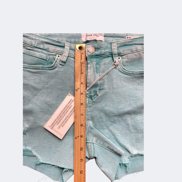 Dear John Shorts Womens 28 Blue Paradise Gigi High Rise Distressed Denim Raw Hem - Picture 10 of 12